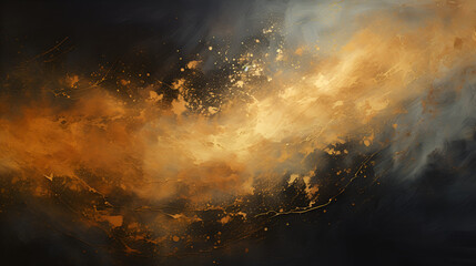 Golden Dust on a dark canvas
