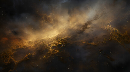 Golden Nebula Dust on a dark galaxy