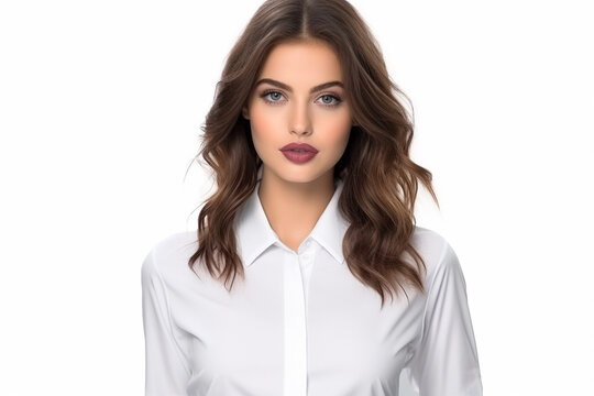 Woman in White Tshirt Mockup created with Generative AI