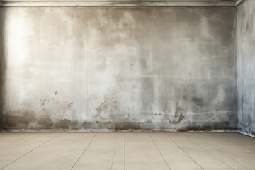 Weathered Grunge: An Aged Vintage Interior with an Old, Dirty Concrete Wall and Floor