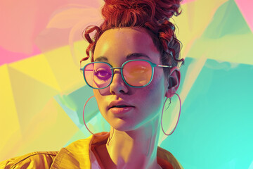 Human portrait game background style 3d stylish illustration