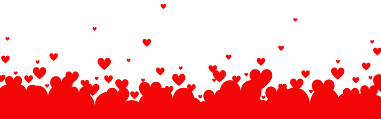 Heart banner. Mother's Day or Valentine's Day border with red hearts - 712422967