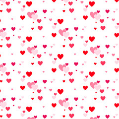 Heart seamless pattern on white background. Valentine's Day wallpaper