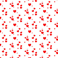 Valentine Day background, red heart seamless pattern
