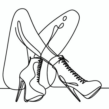 line art high heels boots legs clip art preview