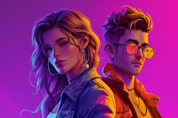 Obraz premium Human portrait game background style 3d stylish illustration