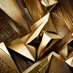 A symphony of geometric shapes in metallic tones, symbolizing the rise in profit with precision and elegance