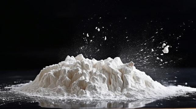 flour food black background ai visual concept