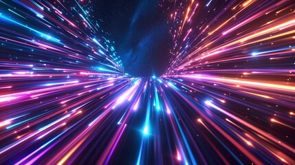 Vibrant Colorful Fireworks Bursting on a Pitch Black Background