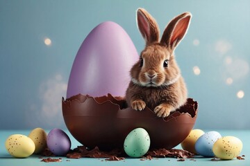 easter bunny in chocolate easter egg