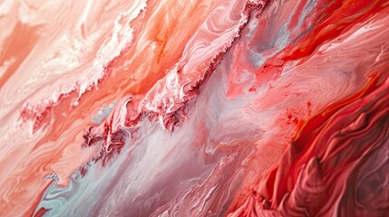 Vivid Red Organic Texture with Dynamic Fluid Movement