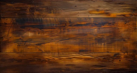 Tuinposter Oak wood with grain texture for copy space. Old rustic ancient hardwood. Three-dimensional, rich brown and golden colour. Photo banner panorama by Vita © Vita