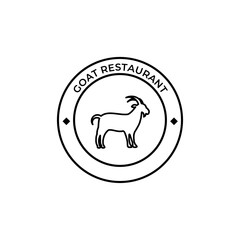 goat meat restaurant emblem logo design
