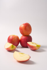 A pile of apples isolated on white background.