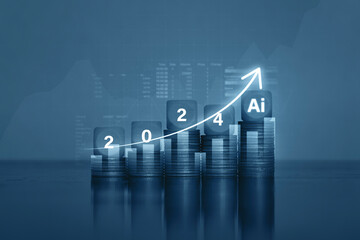 2024 growing business concept related to finance Improvements increase profits moving forward....