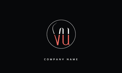 VU, UV, V, U Abstract Letters Logo Monogram