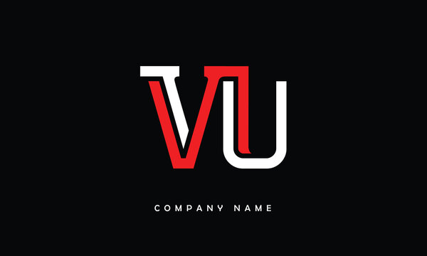 VU, UV, V, U Abstract Letters Logo Monogram