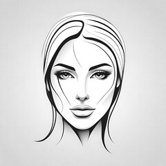 black and white Logo of the beautiful woman.