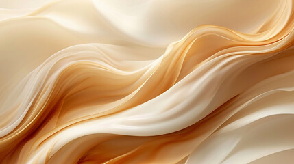 A warm flow of colors, with creamy beige and soft browns swirling together, reminiscent of a latte art in the making, abstract background