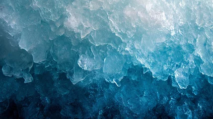 Fotobehang A clash of arctic tones, where icy mint and frosty blues come together in a splash that evokes the crisp chill of a winter breeze, abstract background © Denis Yevtekhov