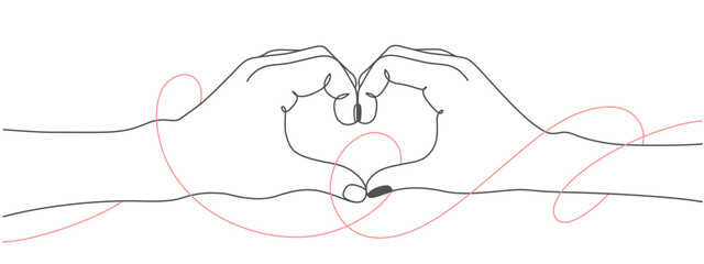 love hand promise line art vector illustration. valentine's day decoration design