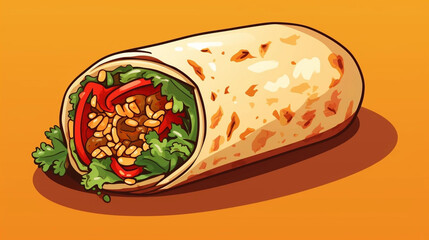 copy space, vector illustration, National Burrito Day, National Burrito Day vector illustration. Burrito stuffed with meat, beans and vegetables icon vector. Design for menu card or T-shirt.