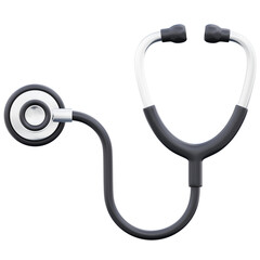 Stethoscope medical equipment. Health care concept 3d illustration on transparent background
