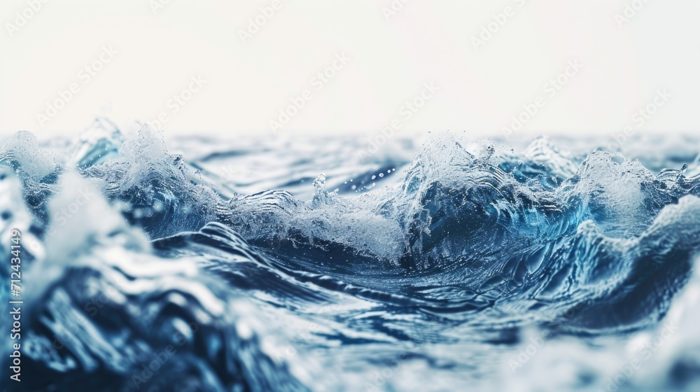 Poster a close up shot of a powerful wave in the ocean. perfect for capturing the beauty and strength of na