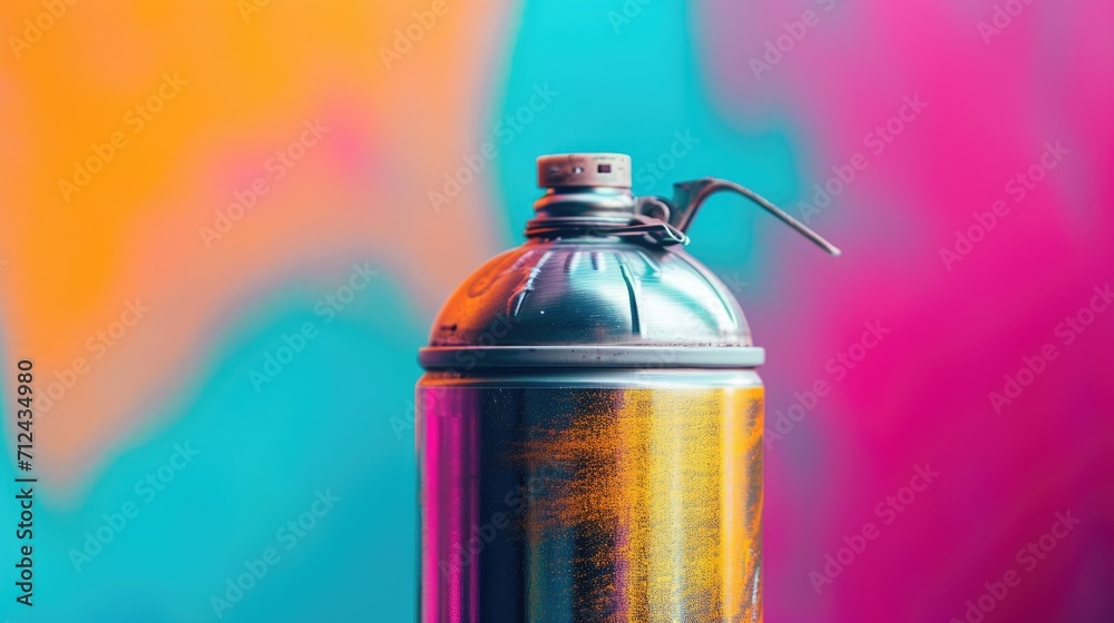 Leinwandbilder a spray can is sitting on a table. this versatile image can be used in various contexts
