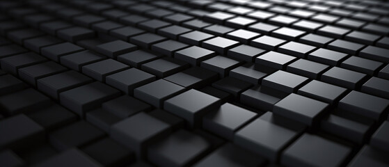 Abstract black cubes background, grid background.