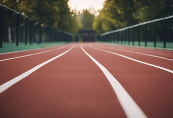 Pristine Running Track Smooth Surface Ready for Runners