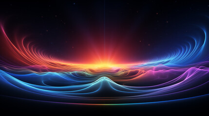 abstract technology background with colorful waves.