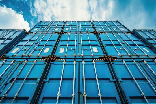 A photograph of a tall blue building with numerous windows. This image can be used to represent modern architecture or urban landscapes