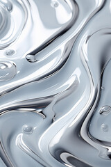 abstract background of liquid wavy silver surface
