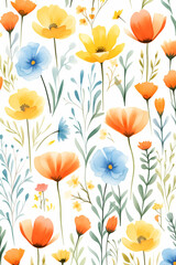 watercolor floral seamless pattern  background 