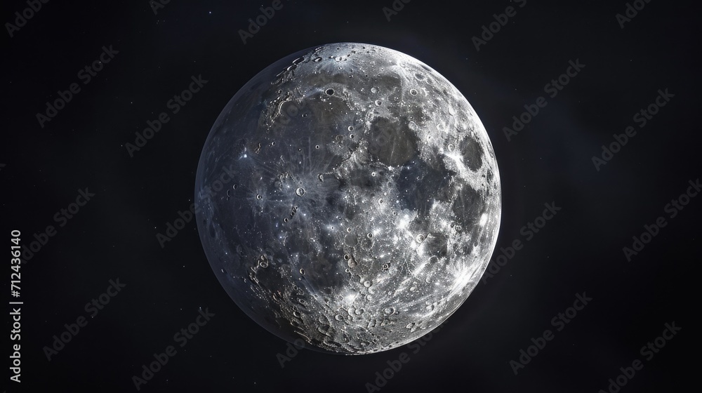 Aufkleber a close up view of the moon against a black background. perfect for astronomy enthusiasts and space-