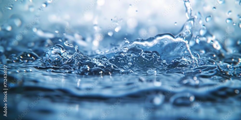 Poster Water splashing on a surface, perfect for refreshing and dynamic visuals