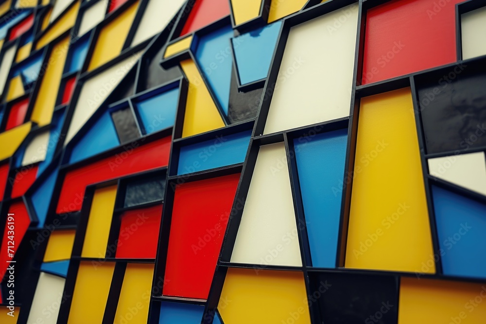 Aufkleber a close-up of a colorful wall with a clock. can be used to depict time management, punctuality, or i