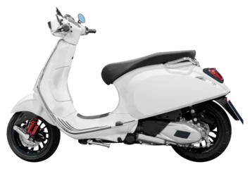 Foto auf Acrylglas Side view white scooter motorcycle © Ratchapon