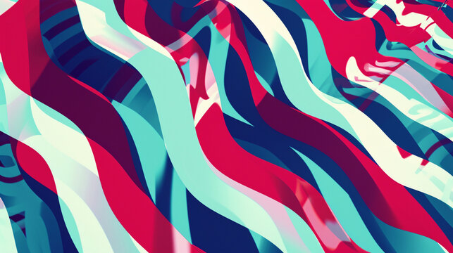 Abstract Pattern With A Waving Flag With A Space For Logotype, Seamless Loop. Copy paste area for texture 