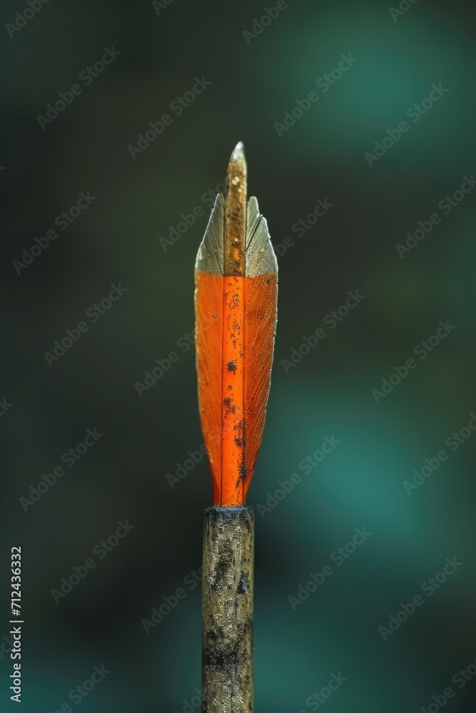 Aufkleber a pencil is stuck in the tip of a wooden stick. this image can be used to depict creativity, resourc