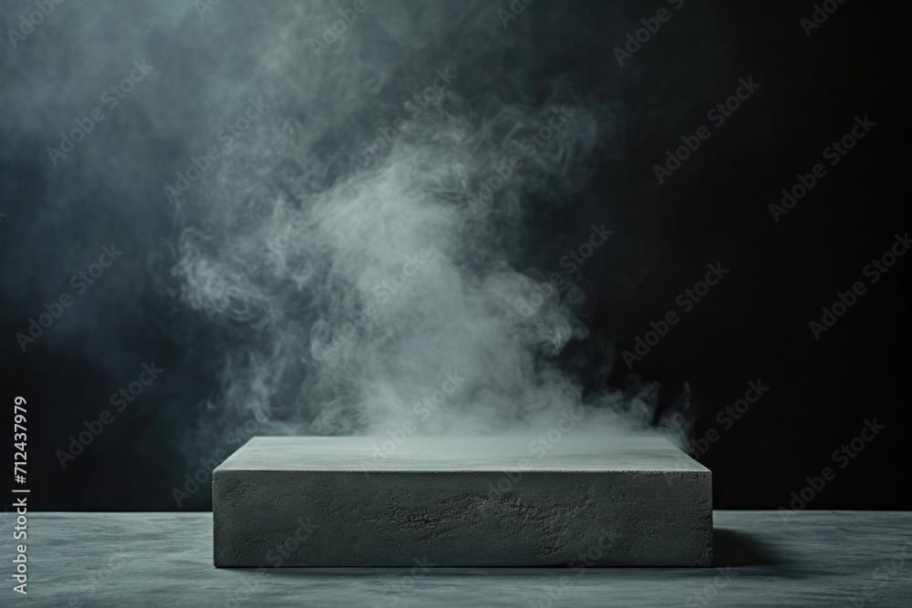 Poster smoke billowing out of a white box. versatile image for various uses