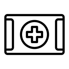 Obraz premium first aid box line icon