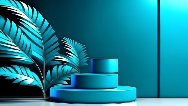 abstract background with palm trees