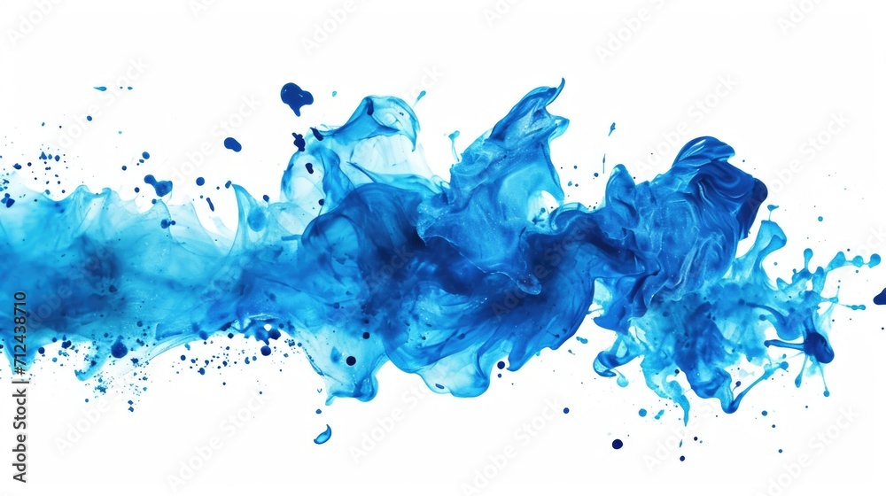 Poster blue substance close-up on a plain white background. versatile image for various concepts and design