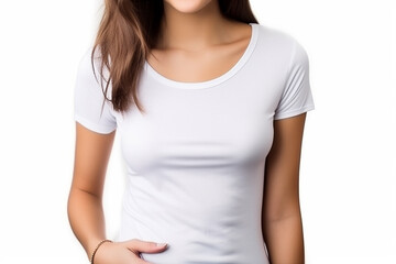 Woman in White Tshirt Mockup created with Generative AI