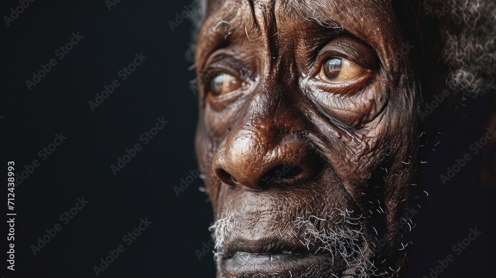 Poster A close-up shot of a man with a beard. Versatile image suitable for various uses