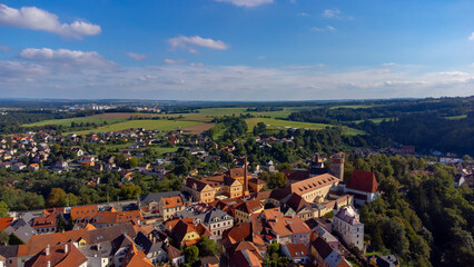 Tabor, Czech Republic. Cityscape historical Tabor in Bohemia,