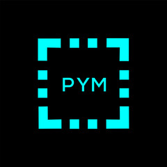 PYM Letter logo design template vector. PYM Business abstract connection vector logo. PYM icon circle logotype.
