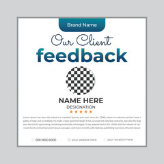 Creative Client Feedback design and template design with mockup full editable file